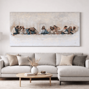 Moderný obraz Posledná večera 130x70 cm – duchovné umenie do moderného interiéru