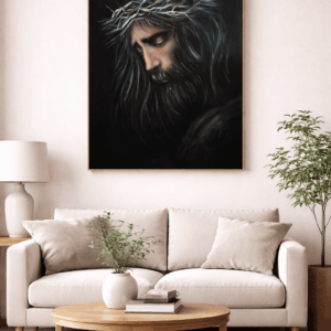 Obraz Ježiš Kristus s tŕňovou korunou | kresťanský obraz na stenu | silné duchovné umenie | print na plátne