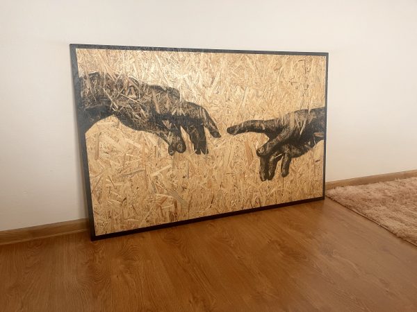 Boží dotyk 125x80cm OSB doska