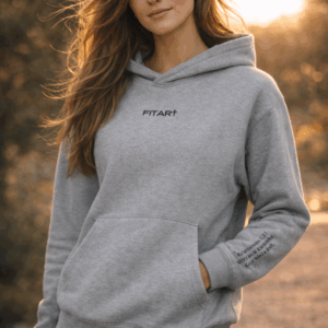 FITART mikina sivá + žalm na rukáve