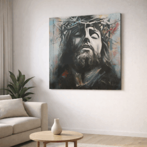 Obraz Ježiš Kristus – moderný duchovný print na plátne ) | kresťanské umenie, minimalistický štýl