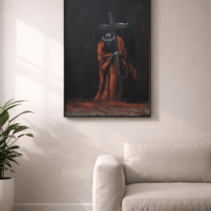 Moderný obraz Ježiš s krížom – duchovné umenie | Fine Art print na stenu FITART