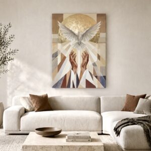 ZOSTUPENIE SVETLA - Duch Svätý I REPRODUKCIA I Moderný kresťanský obraz I 100 × 70 cm I FITART I Tlač na plátne